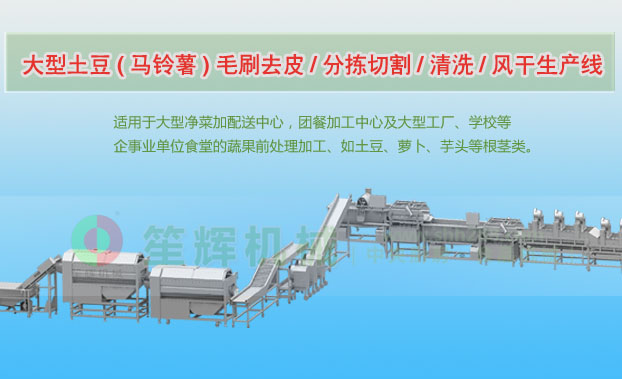 德昌连续式土豆去皮清洗切割风干生产线